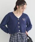 earth music&ecology ロゴ刺繍カーディガン