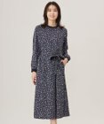 J.PRESS LADIES L 【洗える】スパンウェーブフラワープリント ワンピース