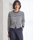 23区 【洗える】プレミアムビオコットン ボーダー カーディガン