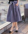 Tiaclasse L 【洗える】リボン付きフレアスカート