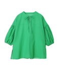 Green Parks 綿麻混紐付きデザインブラウス