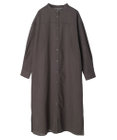 Green Parks 綿麻混バンドカラーシャツワンピース