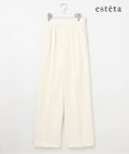 23区 L 【エステータ】ウールダブルクロス ワイドパンツ