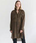 BEIGE， 【人気シリーズ】PAULINE / リネンヴィスコースオーバーサイズロングシャツ
