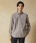J.PRESS MEN コットンネルハウンドツース シャツ