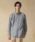 J.PRESS MEN コットンネルハウンドツース シャツ