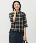 J.PRESS LADIES S 【WEB限定カラーあり・洗える】SOFT SHEER チェック キーネック ブラウス