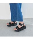 MODE ET JACOMO <noyau>厚底サテンベルクロスポーツサンダル
