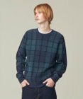 J.PRESS MEN ブークレジャガード ブラックウォッチクルー ニット