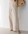 23区 L 【洗える】リネンエンブロイダリー ワイドパンツ