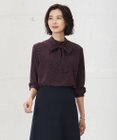 J.PRESS LADIES 【洗える】フェミニッシュパウダー dots ボウタイ ブラウス