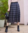 ANY SIS 【洗える】フラワーレースチェックパネル スカート
