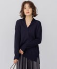 23区 S 【10色展開】ウーステッドウール 重ね襟Vネック ニット