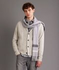 JOSEPH ABBOUD 【イタリア糸使用/軽く暖かい】 ラムウールケーブル柄ショールカラーカーデ