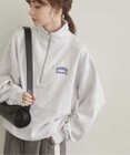 WEGO 【ANGIE VINTAGE】ワンポイント刺繍ハーフZIPスウェットプルオーバー