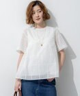 23区 L シアーチェックレイヤード フレア Tブラウス
