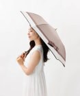 AURORA 【 Beaurance （ビューランス）】サマーシールド　リボン切り継ぎ加工晴雨兼用パラソル（折りたたみ）