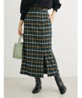 Green Parks ベルトデザインチェックＩラインスカート