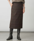 J.PRESS LADIES L milledタータンラメチェック ナロー スカート