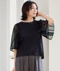 自由区 【洗える】レースエッジフレアスリーブ トップス
