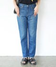 caqu FS linen tapered straight リネンテーパードストレートデニム