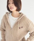 CRAFT STANDARD BOUTIQUE アニマル刺繍ニットZIPパーカー