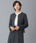 J.PRESS LADIES S アクアレジェンドウールジャージー ノーカラー ジャケット
