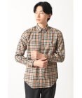 DAKS ウールチェック 隠しボタンダウンシャツ