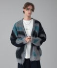 WEGO 【ユニセックス着用ITEM/MLサイズ展開】モヘアタッチパターンカーディガン