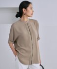 ICB 【人気のため新色追加・接触冷感・UVケア・速乾・洗える】BackSatinAmunzen 5分袖バンドカラーブラウス