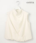 23区 【エステータ】コットンダブルクロス ノースリーブブラウス