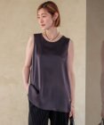 23区 L 【洗える】サテン タンクトップ