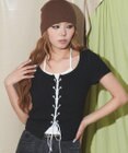 WEGO フロントレースアップレイヤードT