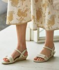 ANY SIS 【23.0~24.5cm】リネン調ベルトプチウエッジ サンダル