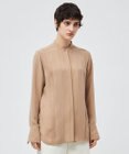 BEIGE， 【洗える】STOW / フロントタックブラウス