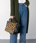 INTER-CHAUSSURES 【ANDREA CARDONE】レザーハンドルレオパード柄ハンドバッグ
