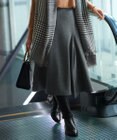 23区 S ウール圧縮スムース アシンメトリー フレアスカート