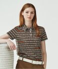 23区GOLF 【WOMEN】【吸水速乾/UVケア】ロゴパターンプリント 総柄半そで ポロシャツ