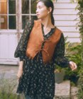 earth music&ecology フラワー楊柳ティアードミニワンピース
