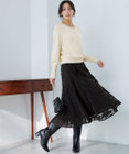 ANY SIS S 【2SET】フェザー ニット × フロッキー スカート