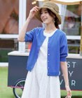 Tiaclasse L  【洗える】ハーフスリーブサマーニットカーディガン