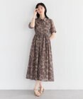 YECCA VECCA サファリ柄フレアシャツワンピース
