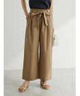Green Parks 綿麻混リボン付ワイドパンツ