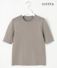 23区 【エステータ】コットンシルク 5分袖ニット