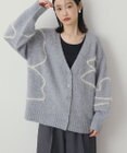 AMERICAN HOLIC ニュアンスライン柄Ｖネックカーディガン