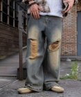 WEGO スーパーバギーダメージデニムパンツ