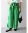 Green Parks 綿麻混リボン付ワイドパンツ