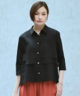 ICB L クリアタフタ レイヤードディテール クロップドシャツ