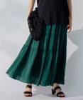 自由区 L 【洗える/着丈調節可】カラー ティアードスカート
