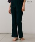 【BEIGE,ecru/WEB限定】RIB BOTTOMS / ウエストゴムストレッチリブフレアパンツ